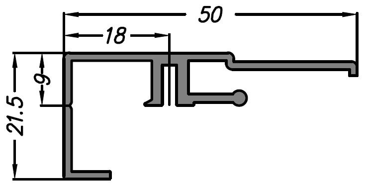 Профиль на раму АЛЮСТАРТ, длина 6 м, алюминий, неокрашенный. Рис. 2 Профиль на раму АЛЮСТАРТ, длина 6 м, алюминий, неокрашенный. Рис. 2