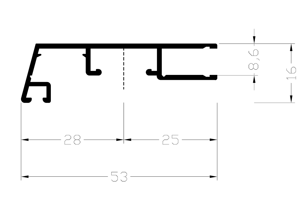 Профиль на раму АЛЮСТАРТ, длина 6 м, алюминий, неокрашенный. Рис. 2