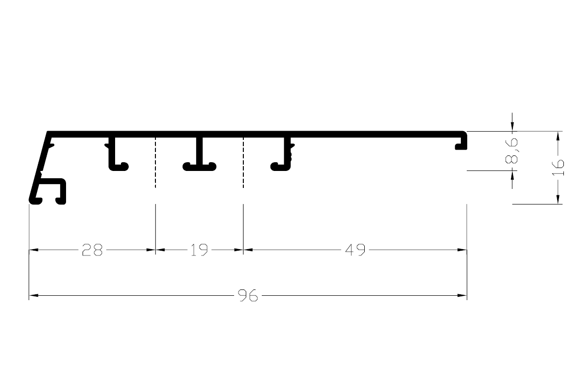 Профиль на раму АЛЮСТАРТ, длина 6 м, алюминий, неокрашенный. Рис. 2 Профиль на раму АЛЮСТАРТ, длина 6 м, алюминий, неокрашенный. Рис. 2