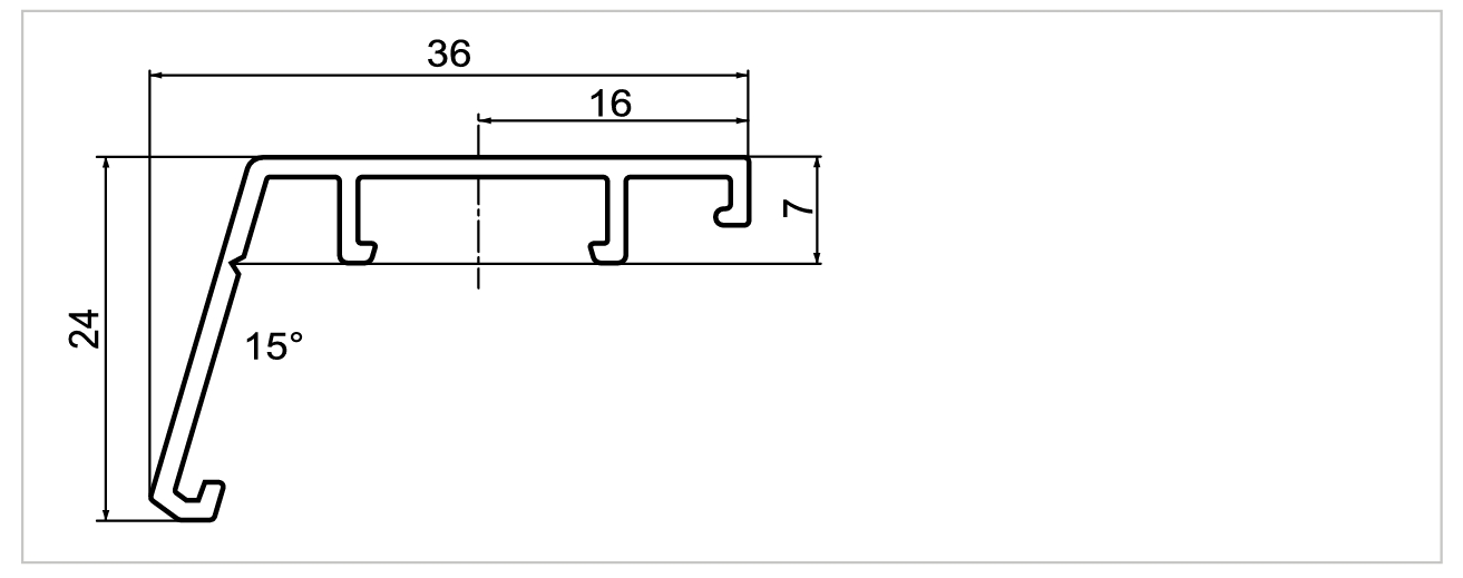 Профиль на створку АЛЮСТАРТ (P6010), длина 5.8 м, алюминий, неокрашенный. Рис. 2