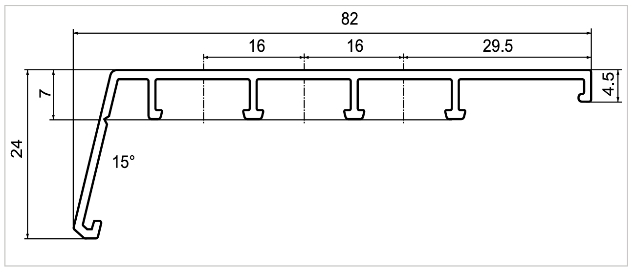 Профиль на створку АЛЮСТАРТ (P6013), длина 5.8 м, алюминий, неокрашенный. Рис. 2