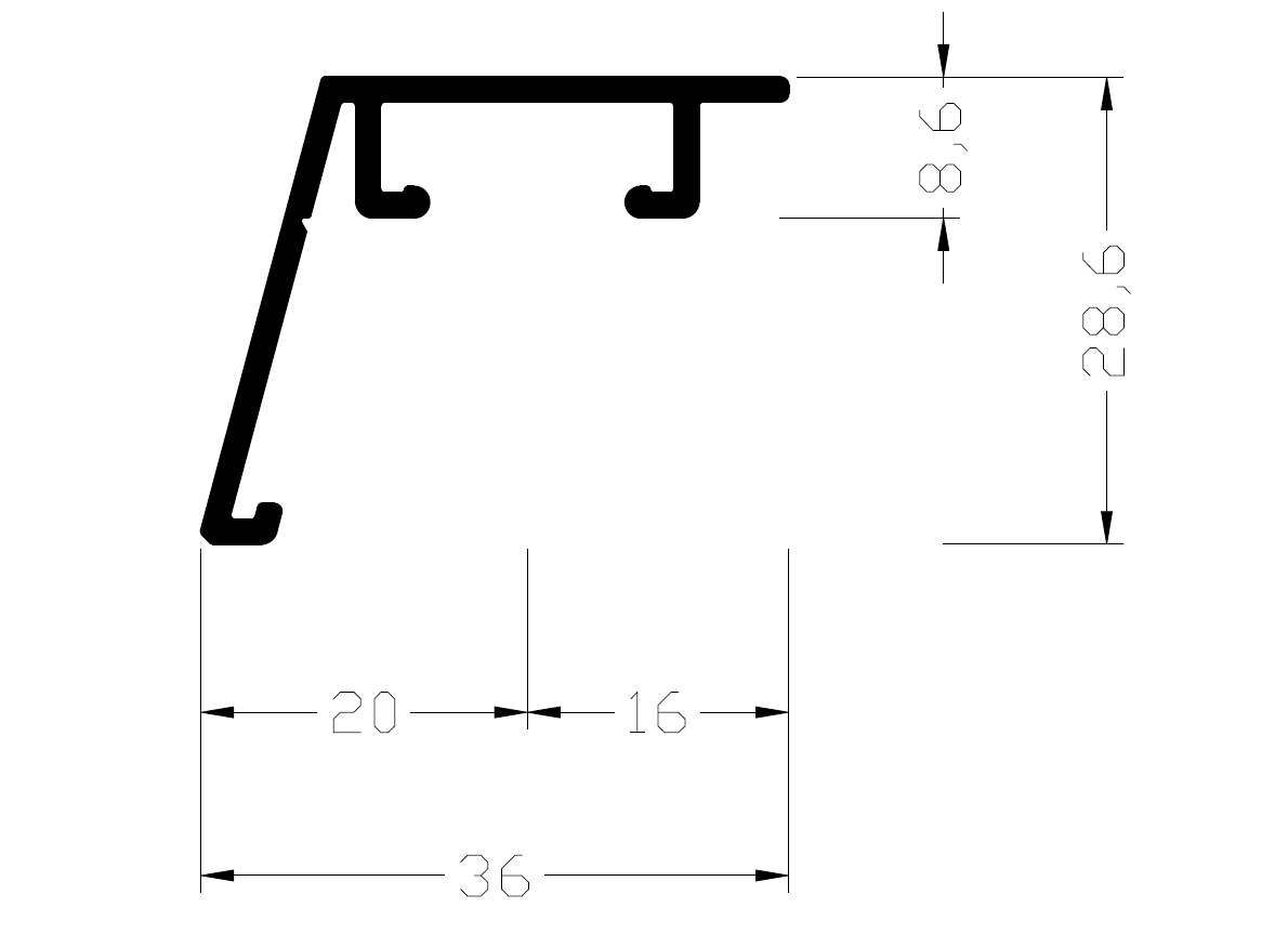 Профиль на створку АЛЮСТАРТ, длина 6 м, алюминий, неокрашенный. Рис. 2 Профиль на створку АЛЮСТАРТ, длина 6 м, алюминий, неокрашенный. Рис. 2
