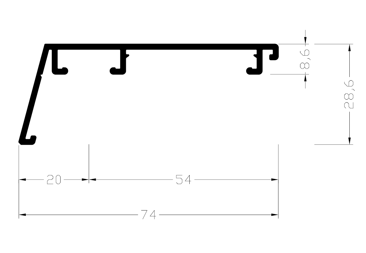 Профиль на створку АЛЮСТАРТ, длина 6 м, алюминий, неокрашенный. Рис. 2 Профиль на створку АЛЮСТАРТ, длина 6 м, алюминий, неокрашенный. Рис. 2