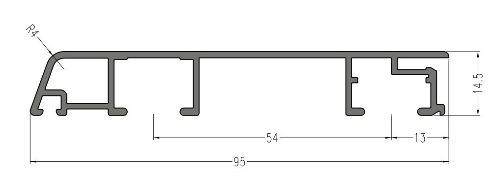 Профиль на створку, длина 6 м, алюминий, неокрашенный