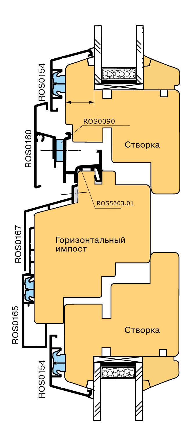 Профиль на вертикальный импост АЛЮСТАРТ (P6020/1), длина 5.8 м, алюминий, неокрашенный. Рис. 3