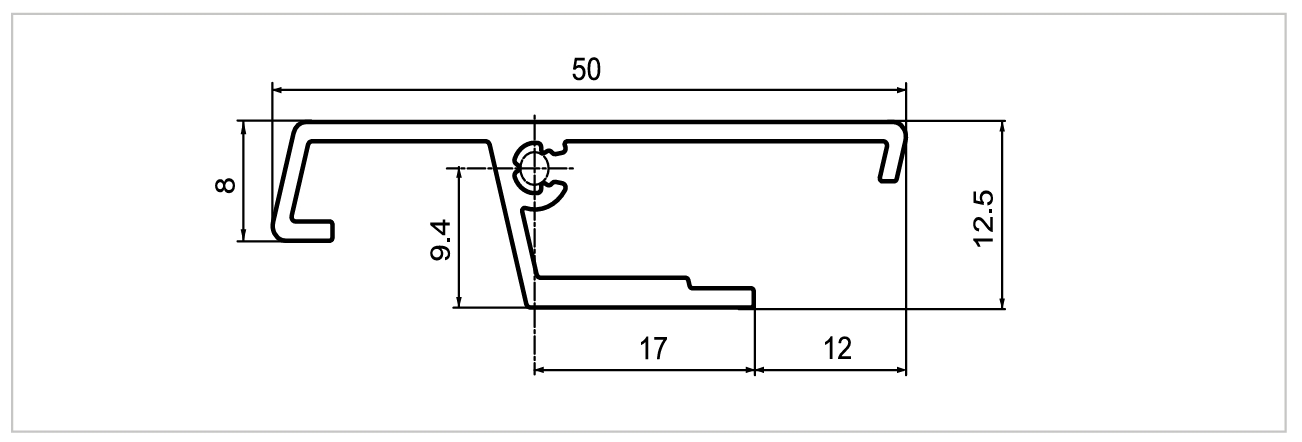 Профиль  на водоотводный профиль АЛЮСТАРТ (P6030), длина 5.8 м, алюминий, неокрашенный. Рис. 2