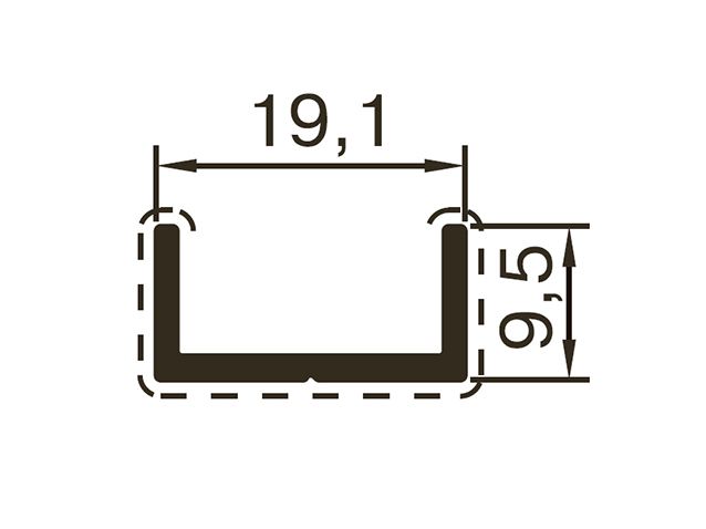 Профиль обрамления 6м., RAL9006. Рис. 1