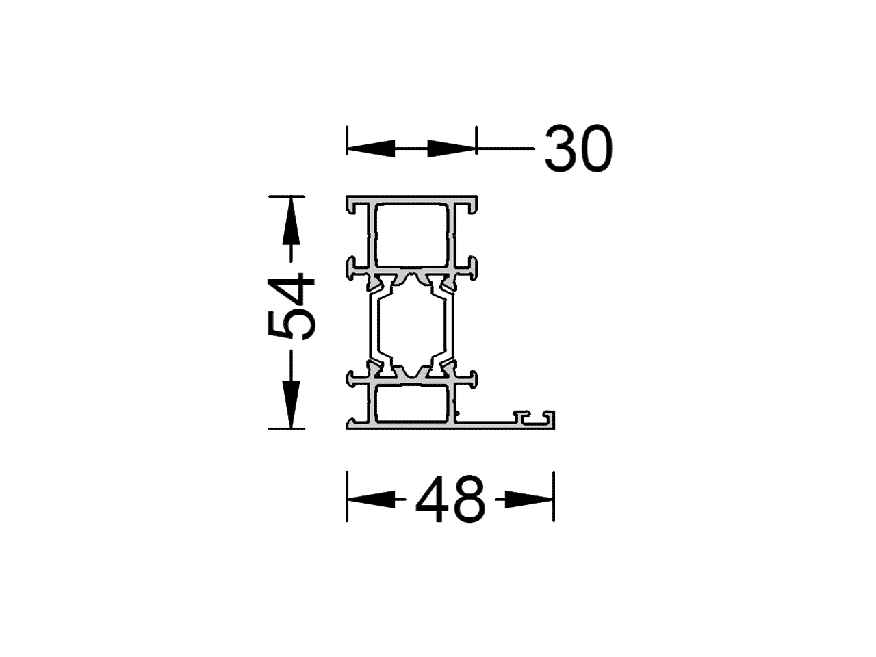 Профиль оконной рамы ALUMARK 48/30 мм 6м Белый RAL9016. Рис. 1 Профиль оконной рамы ALUMARK 48/30 мм 6м Белый RAL9016. Рис. 1