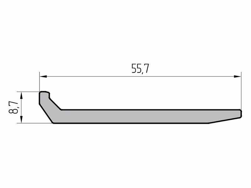 Профиль опорный под стеклопакет 55,7 мм (6,8м), под ст/п 46-50. Рис. 1