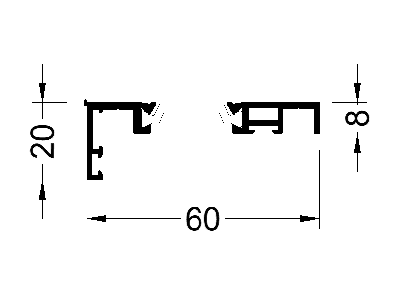 Профиль подцокольный ALUMARK 6м Неокрашенный. Рис. 1