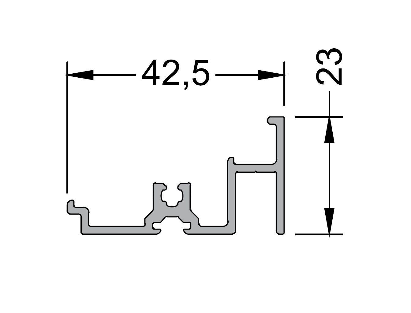 Профиль подцокольный для дверей ALUMARK 6м Белый RAL9016. Рис. 1