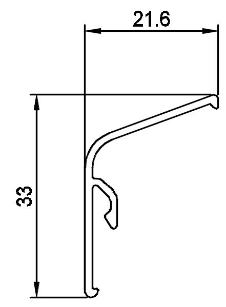 Профиль покрытия оконных створок АЛЮСТАРТ (FP-21/33), т.бр.. Рис. 1 Профиль покрытия оконных створок АЛЮСТАРТ (FP-21/33), т.бр.. Рис. 1
