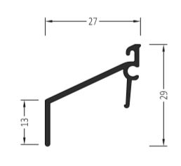 Профиль покрытия створок АЛЮСТАРТ, алюминий, белый. Рис. 1