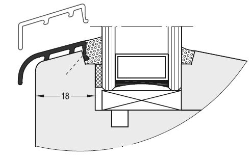 Профиль покрытия створок АЛЮСТАРТ, алюминий, белый RAL 9016. Рис. 2 Профиль покрытия створок АЛЮСТАРТ, алюминий, белый RAL 9016. Рис. 2