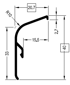 Профиль покрытия оконных створок АЛЮСТАРТ (FP23/41), бр.. Рис. 2