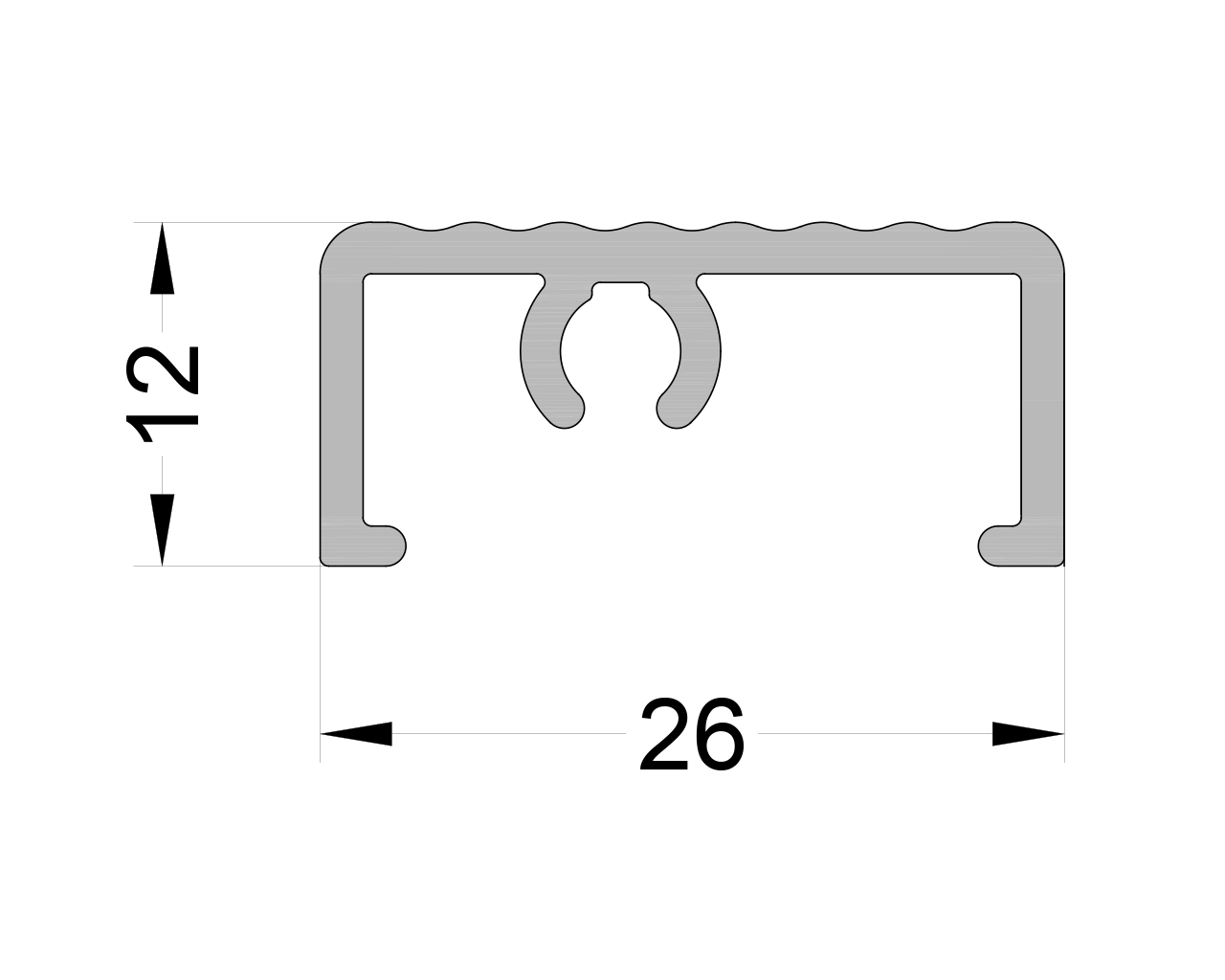 Профиль порога 26/12 ALUMARK  6м неокрас