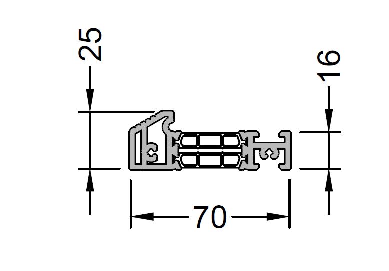 Профиль порога балконной двери ALUMARK 25/70 мм 6м RAL9016. Рис. 1