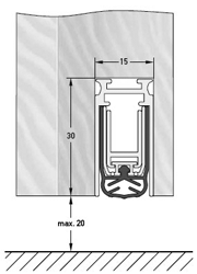 Автоматический дверной умный порог DEVENTER, длина 709 мм, с крепежным уголком,  в паз 15x30 мм. Рис. 2