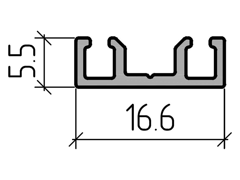 Профиль примыкания двери 5,5мм (6,5м), RAL9016. Рис. 1