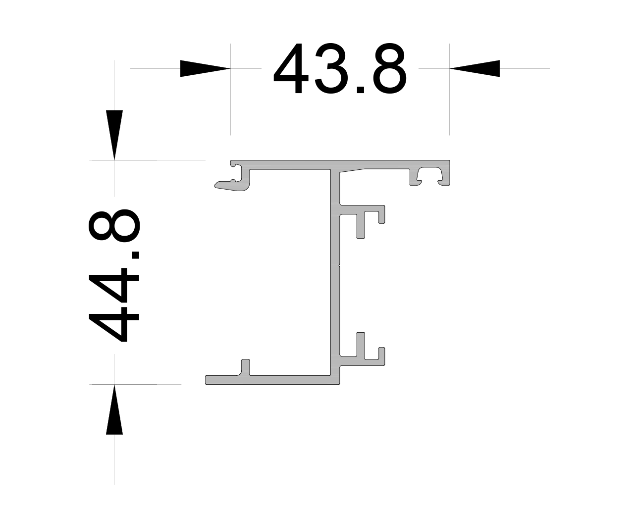 Профиль притвора двери ALUMARK 44/27мм 6м Белый RAL9016. Рис. 1