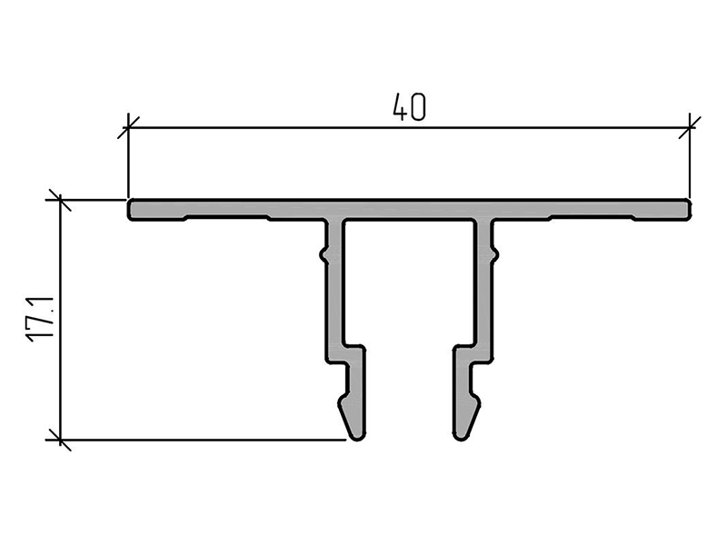 Профиль прижима (6,2м), RAL9006. Рис. 1