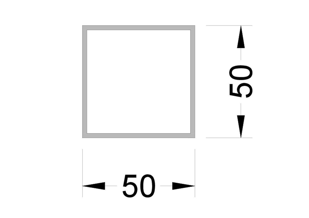 Профиль прямоугольной трубы ALUMARK 50/50 мм 6м неокрашенный. Рис. 1