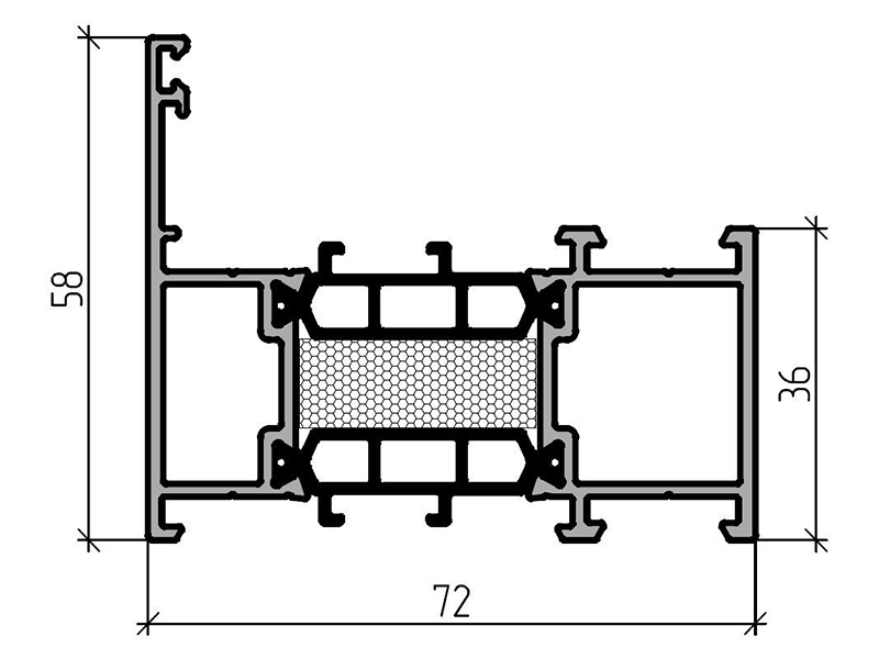 Профиль рамы 58мм (6,5м), RAL9016. Рис. 1