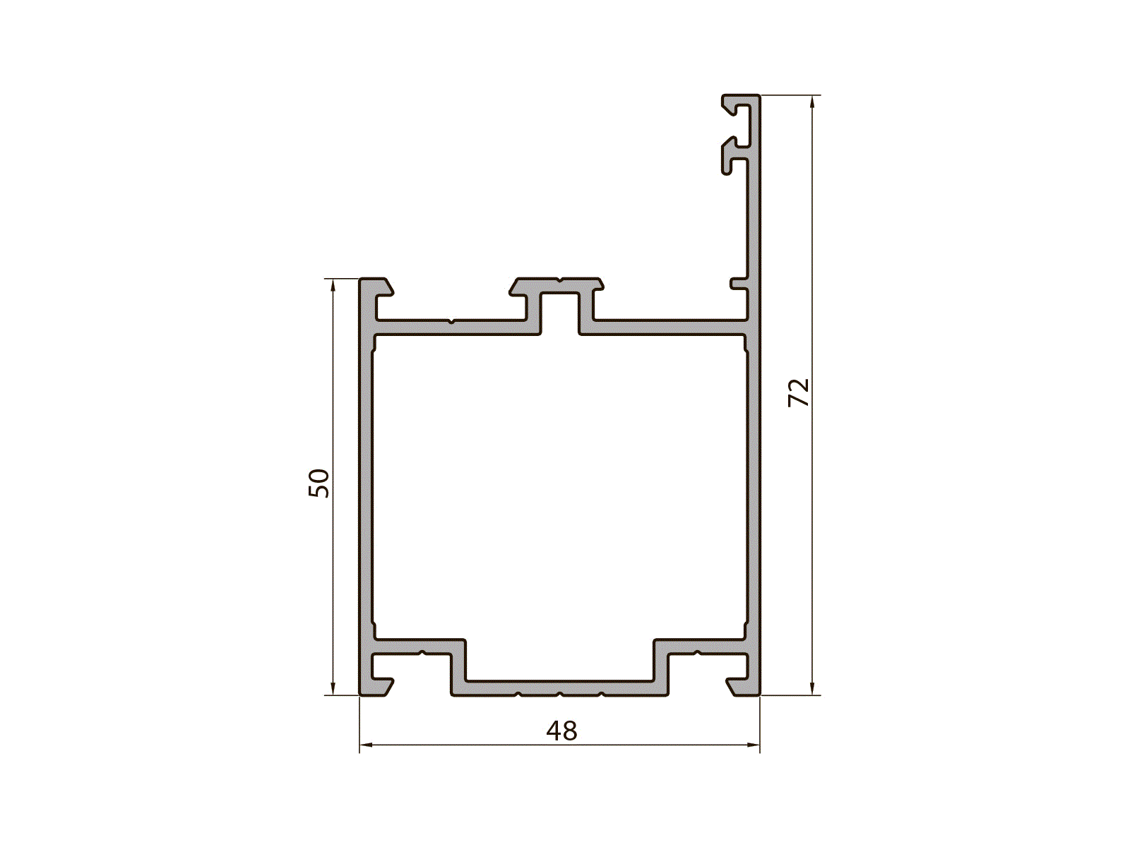 Профиль рамы 72мм (6,5м), RAL9016. Рис. 1