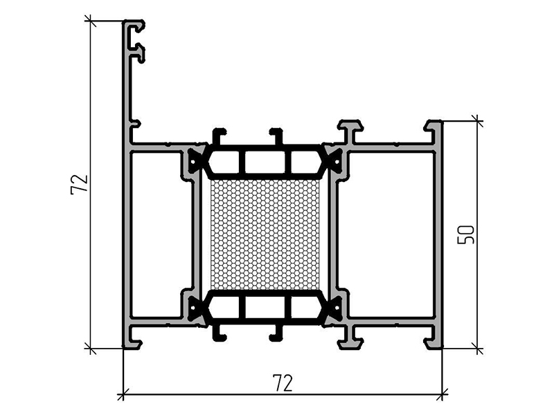 Профиль рамы 72мм (6,5м) RAL9016. Рис. 1