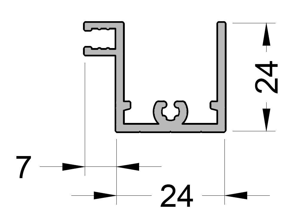 Профиль рамы вент. решетки с москитной сеткой, 24 х 31 мм 6м Неокрашенный. Рис. 1
