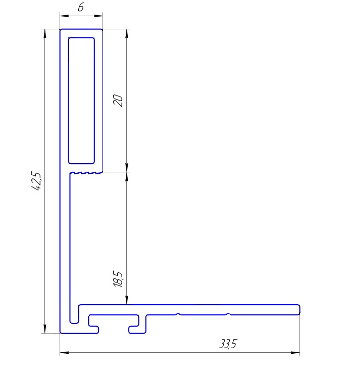 Профиль ручка для фасадов 18 мм, серия MONA, L=3000 мм, алюминий, серебро.. Рис. 2 Профиль ручка для фасадов 18 мм, серия MONA, L=3000 мм, алюминий, серебро.. Рис. 2