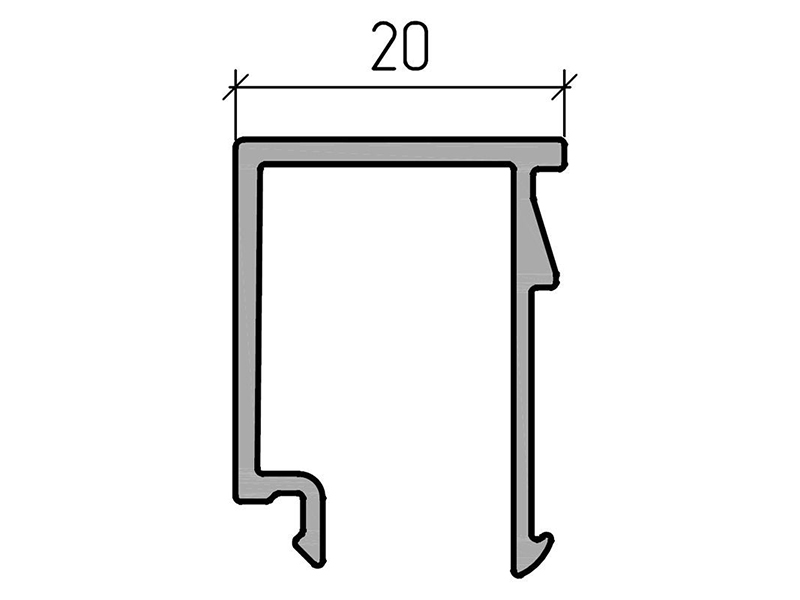 Профиль штапика 20мм (6,5м), RAL9016. Рис. 1