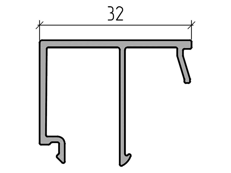 Профиль штапика 32мм (6,5м) RAL8017. Рис. 1