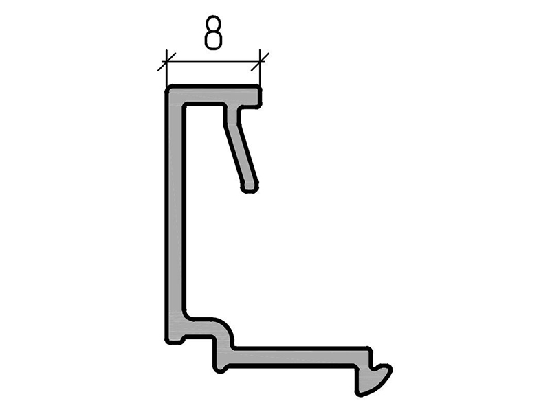 Профиль штапика 8мм (6,5м) RAL7004. Рис. 1
