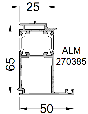 Профиль сменный дверной ALUMARK 50 мм 6м Белый RAL9016. Рис. 1