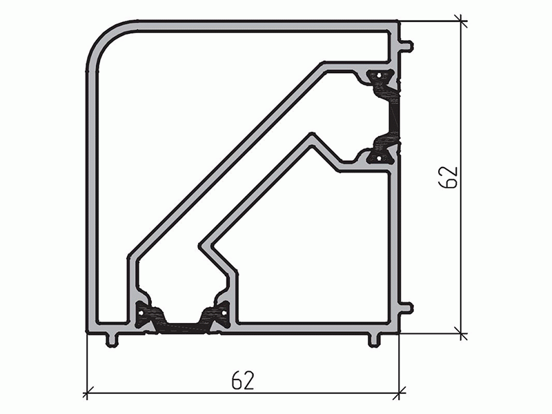 Профиль соединителя (6,5м), RAL9016. Рис. 1