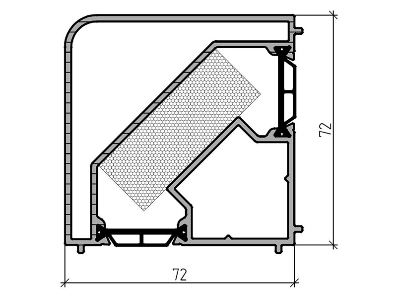 Профиль соединителя 72мм (6,5м), RAL9016. Рис. 1 Профиль соединителя 72мм (6,5м), RAL9016. Рис. 1