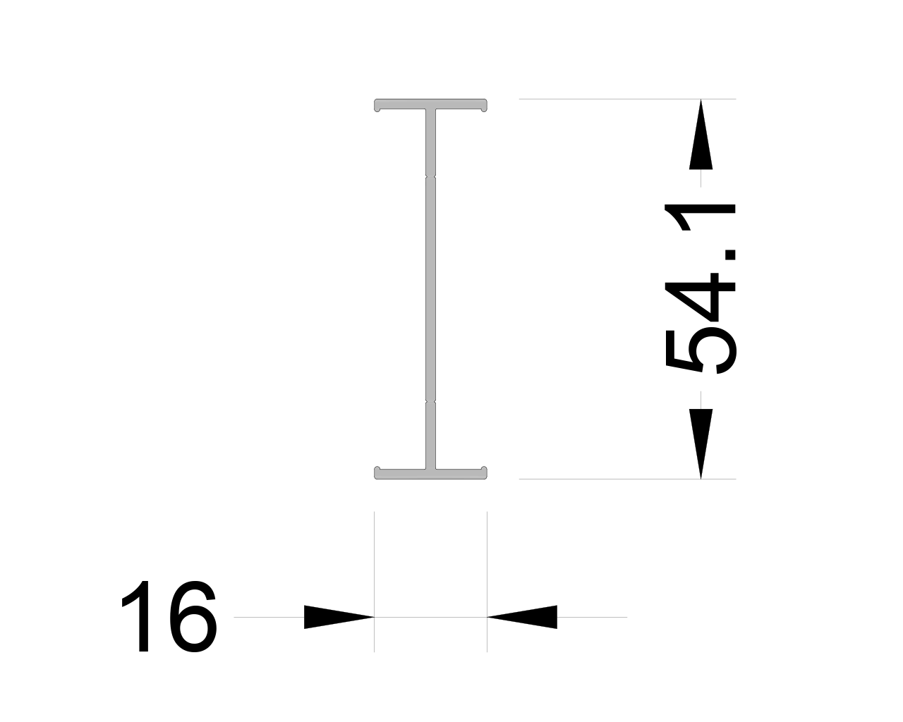 Профиль стыка рамы. ALUMARK 6м Белый RAL9016. Рис. 1
