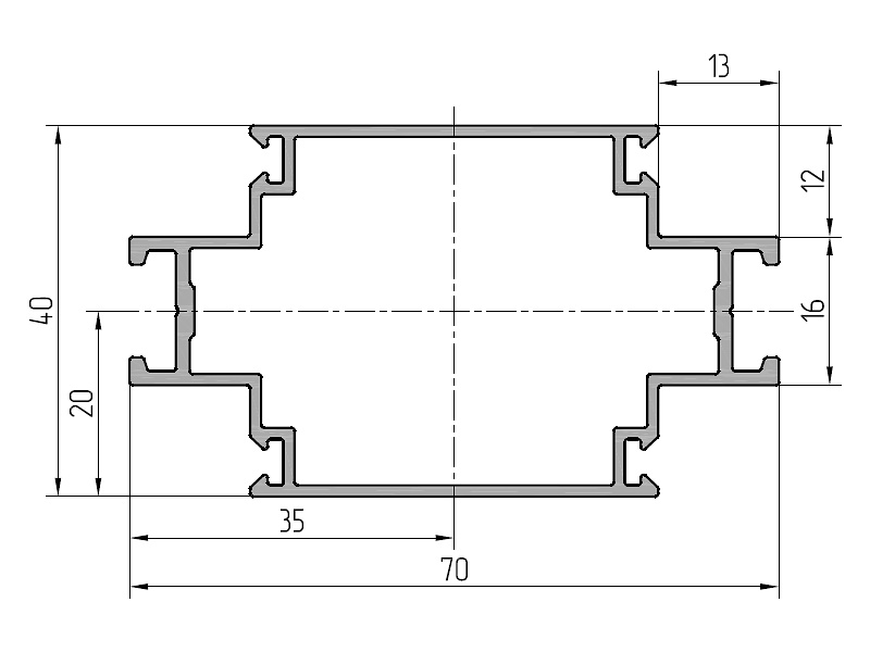 Профиль стойки (6,2м) A00-D6. Рис. 1 Профиль стойки (6,2м) A00-D6. Рис. 1