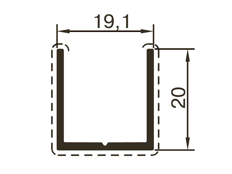 Профиль стойки 6м., RAL9006. Рис. 1