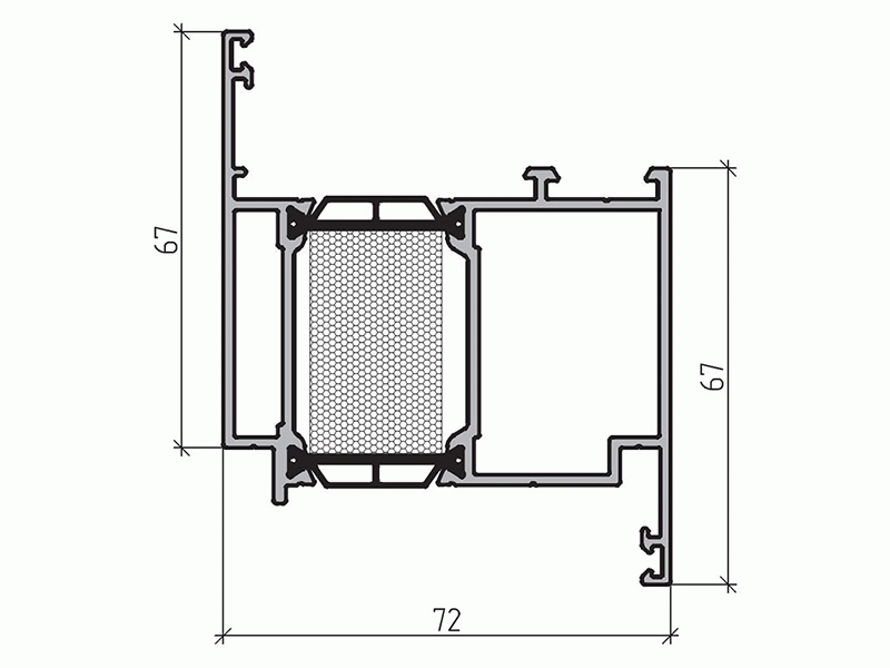 Профиль створки 67мм (6,5м), RAL9016. Рис. 1