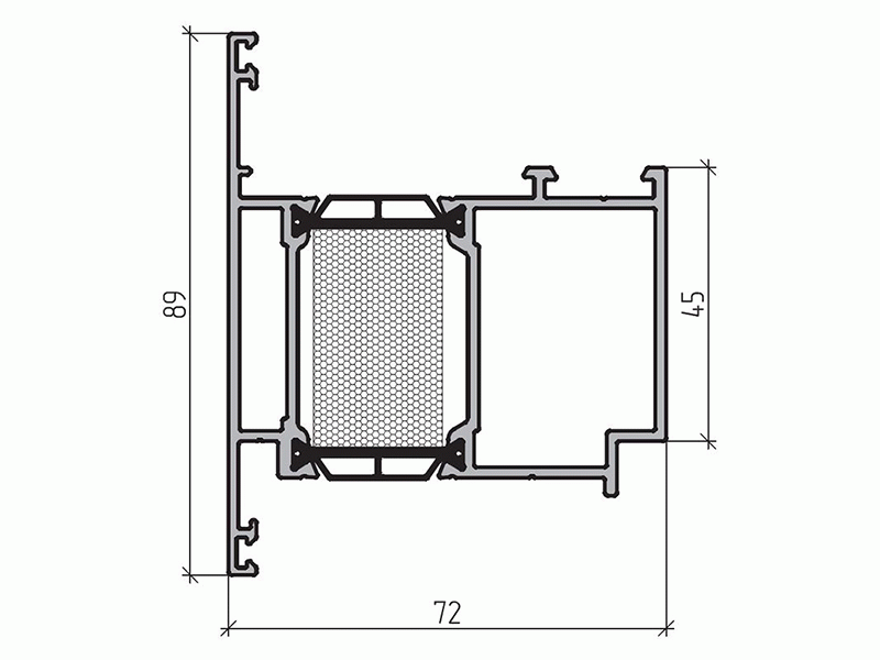 Профиль створки 89мм (6,5м), RAL9016. Рис. 1 Профиль створки 89мм (6,5м), RAL9016. Рис. 1