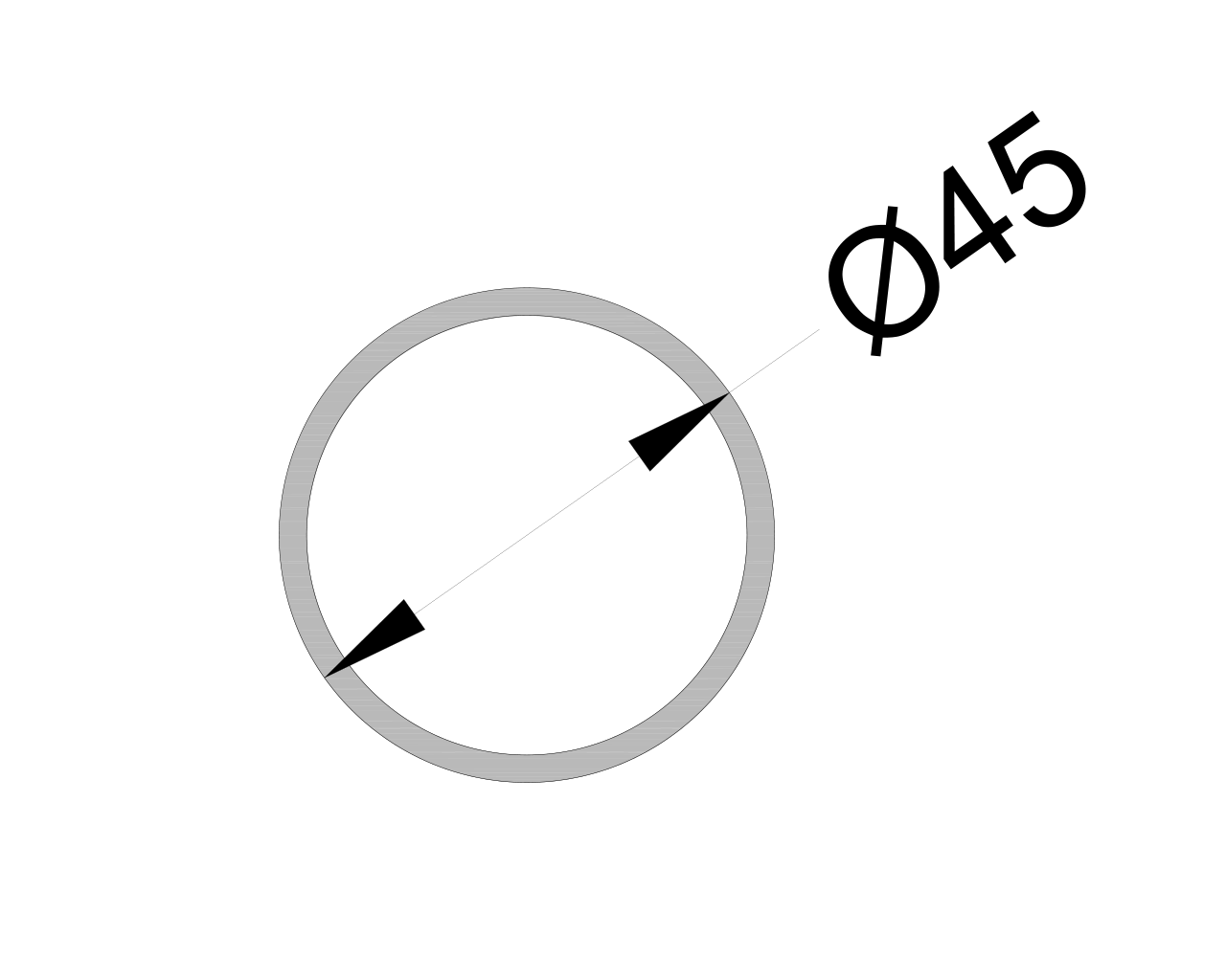 Профиль трубы ALUMARK Ф45х2,5 мм, 6м Неокрашенный. Рис. 1