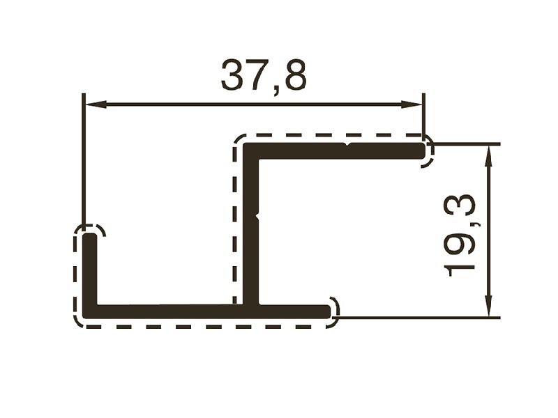 Профиль углового перехода 6м., RAL9006. Рис. 1 Профиль углового перехода 6м., RAL9006. Рис. 1