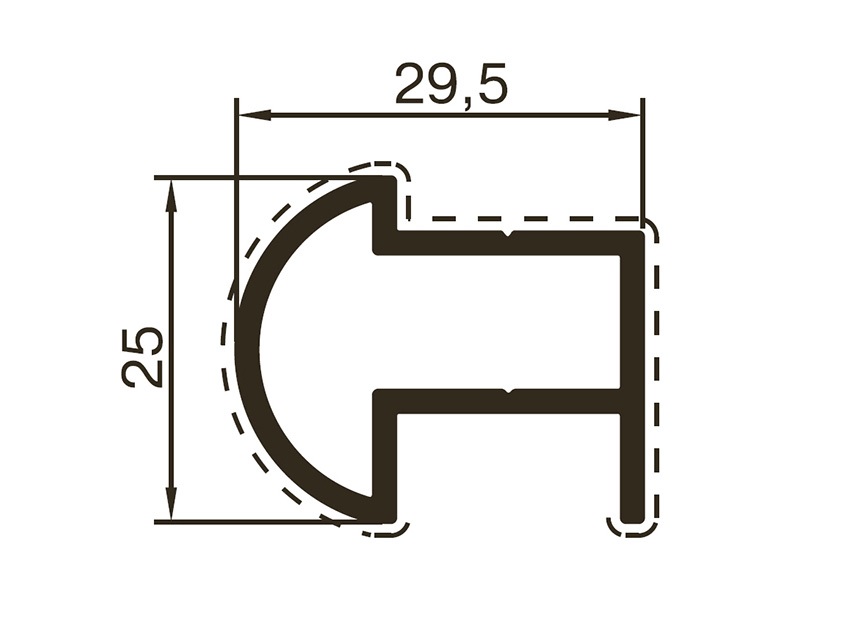 Профиль верхний 6м., RAL9016. Рис. 1