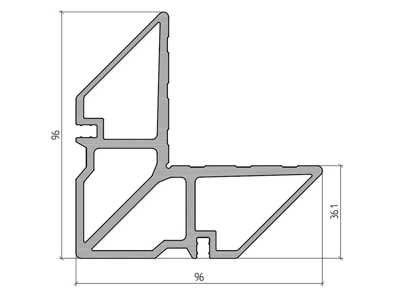 Профиль угловой обжимной 36,1мм (3,25м). Рис. 1