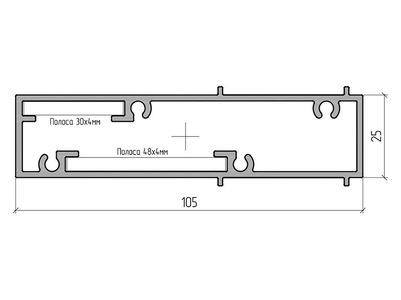 Профиль усилителя 105мм (6,5м) RAL9016. Рис. 1