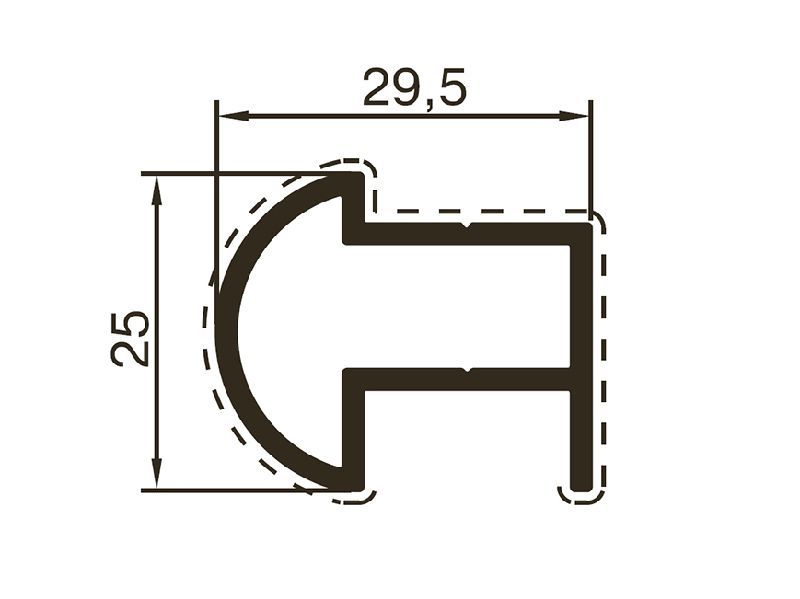 Профиль верхний 6м., RAL9006. Рис. 1