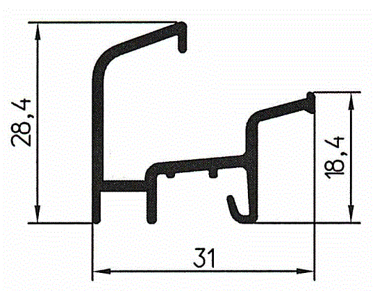 Профиль водоотводный (D22), алюминий, неокрашенный. Рис. 2