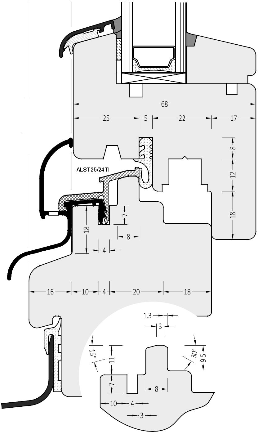 Профиль водоотводный АЛЮСТАРТ, алюминий, RAL 8019. Рис. 3